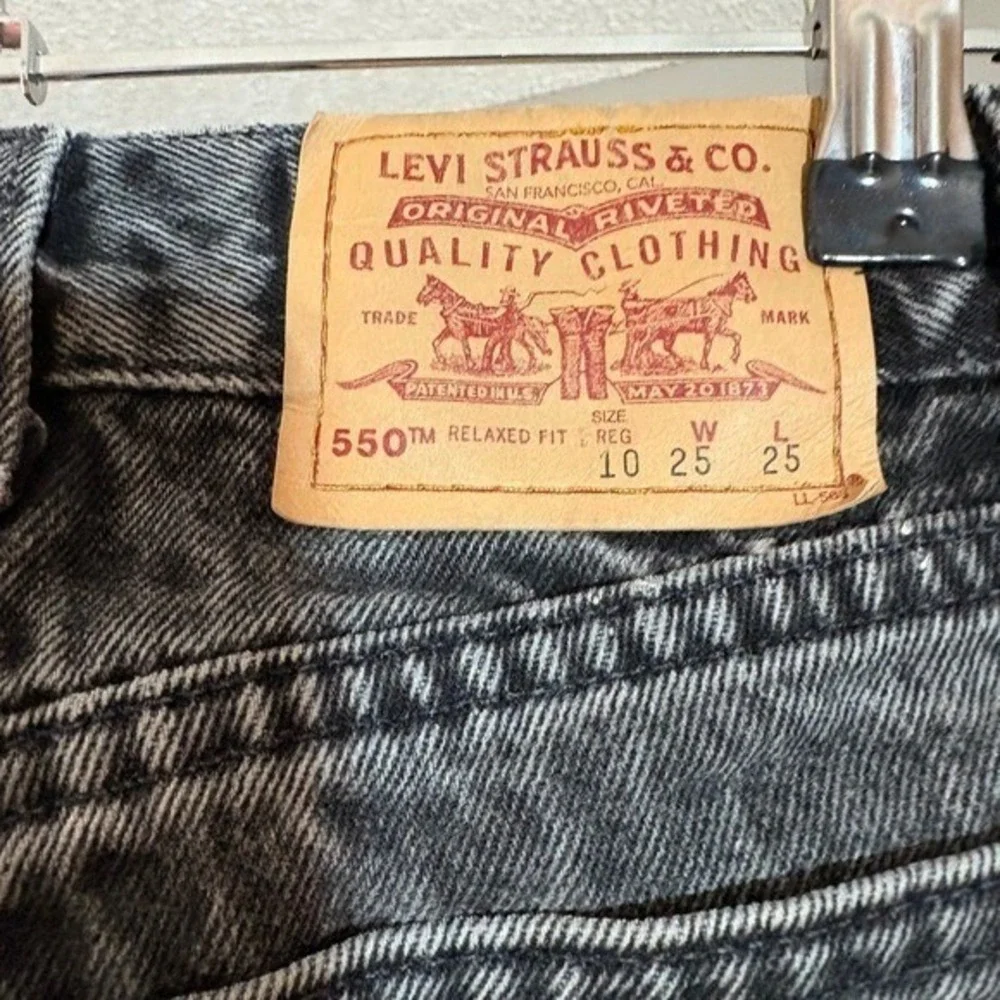 Levi's 550 Relaxed‎ Fit Jeans Kids Size 10 Black Made in USA Vintage Denim